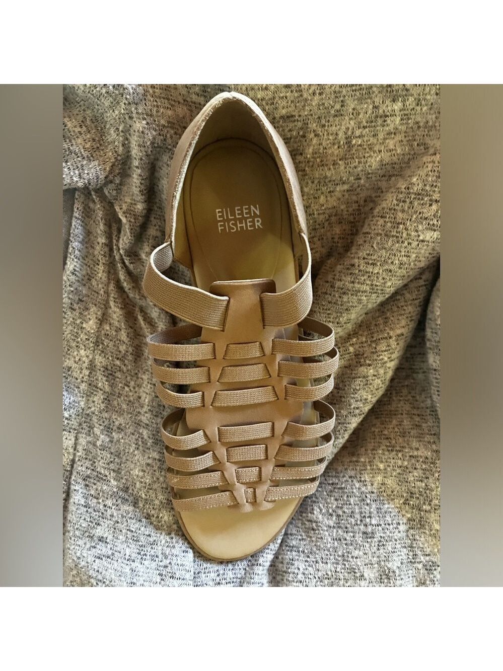 🔥NEW🔥 Eileen Fisher Rato Honey Tumbled Nubuck Leather Slip On Sandals W7 - Picture 11 of 12